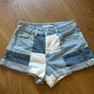 Like new “Eco Pieced Patchwork Mom Shorts” from PacSun, size 24.
